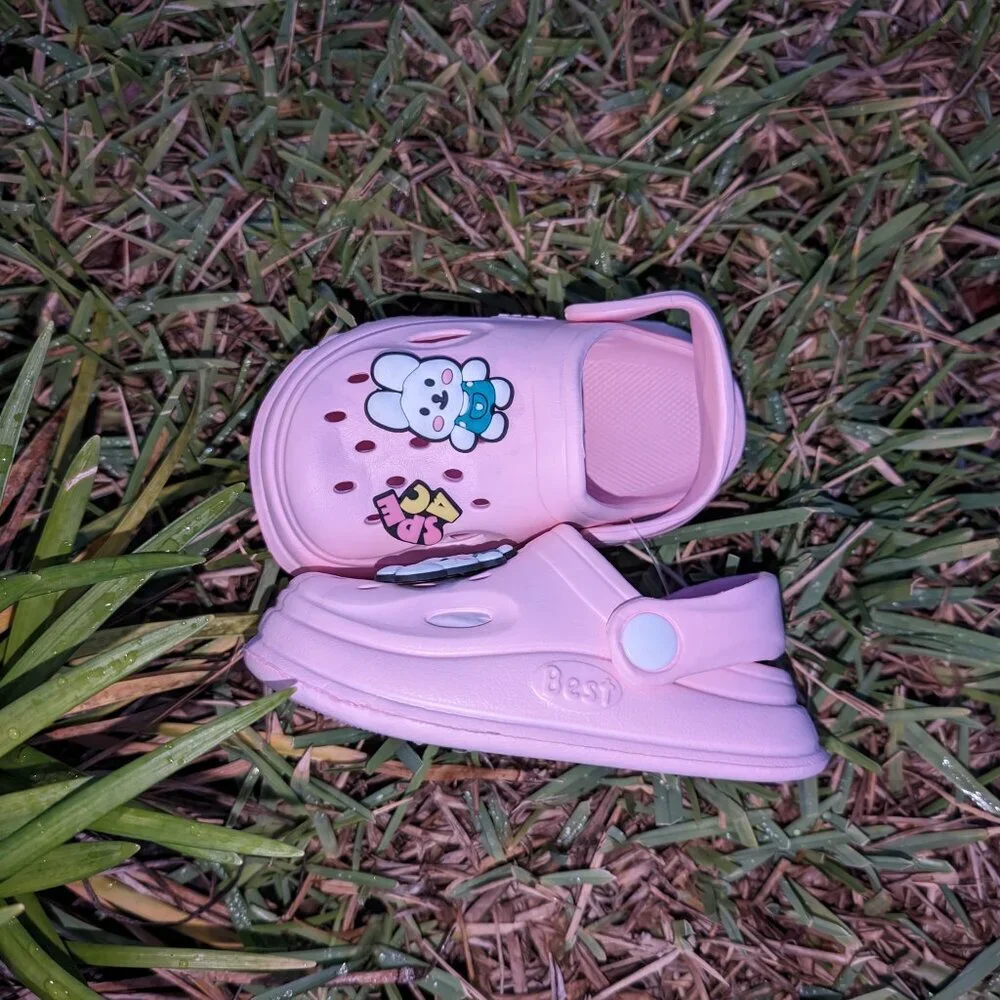 NWT Kids Cute Bunny Clogs Unisex Crocs Nonslip sandals (Size:12 Months-5 Years)